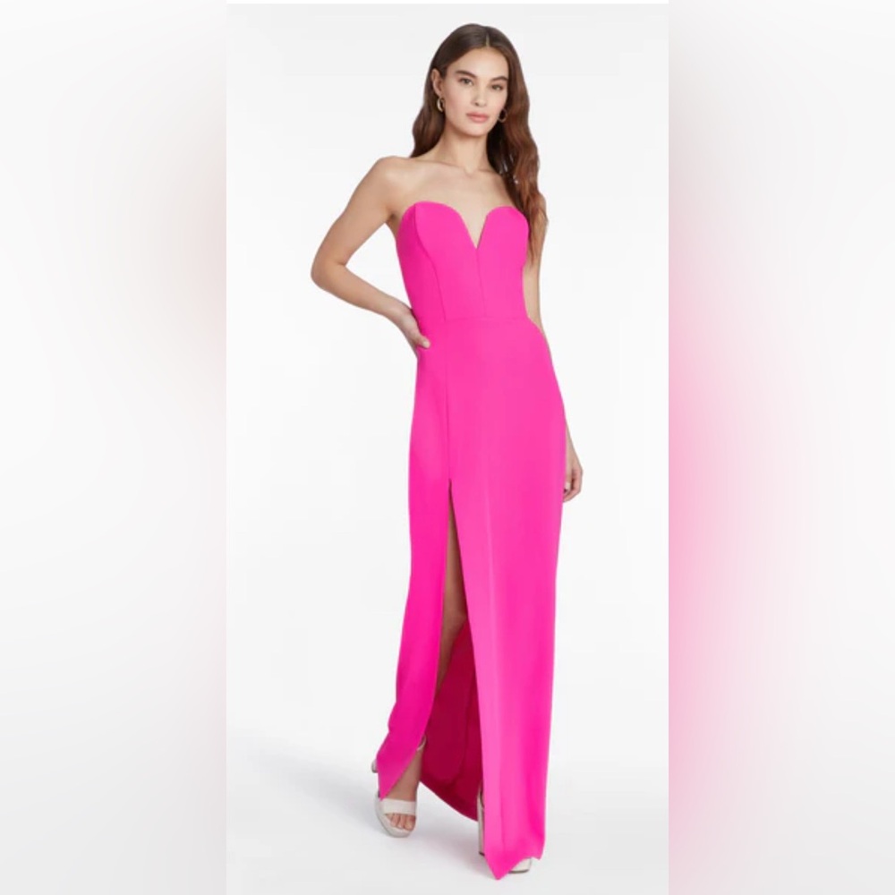 NWT amanda uprichard cherri strapless gown hot pink size m